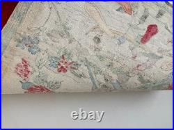 Antique Edo Japanese Woodblock Print Birds Flowers Camellias River Scene