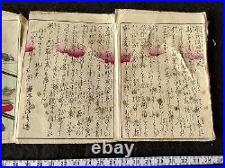 Antique Japan Shunga Paper picture on Book UKIYOE Erotic woodblock print-f1111