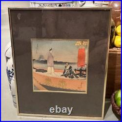 Antique Japanese Framed Woodblock Print