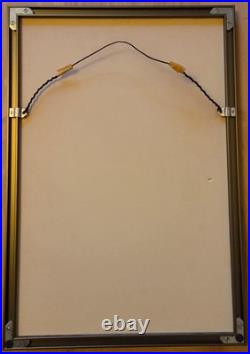 Antique Japanese Framed Woodblock Print Woman Reading by Suzuki Harunobu c. 1900