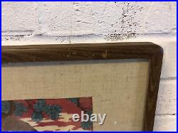 Antique Japanese Shugetsu Bousai Woodblock Print Emperor Meiji Hibaya Military