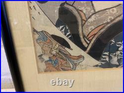 Antique Japanese Signed Toyokuni III / Kunisada Woodblock Theater Actors Print