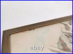 Antique Japanese Suzuki Shonen Mountain village in the snow Woodblock Print