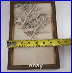 Antique Japanese Suzuki Shonen Mountain village in the snow Woodblock Print