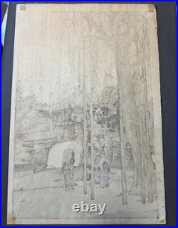 Antique Japanese Ukiyo-e Woodblock Print Cherry Tree in Kawagoe Hiroshi Yoshida
