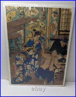 Antique Japanese Woodblock Print By Yoshitora Utagawa Frenchman In Brothel