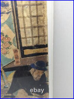 Antique Japanese Woodblock Print By Yoshitora Utagawa Frenchman In Brothel