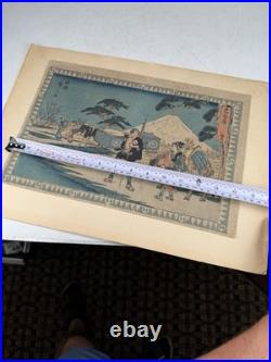 Antique Japanese Woodblock Print Hiroshige Fujisawa Yugyoji Temple Tokaido Art