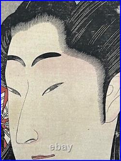 Antique Japanese Woodblock Print Kabuki Actor by Utagawa Kunimasa Ca. 1796