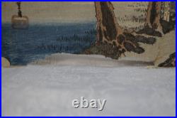 Antique Japanese Woodblock Print by Hiroshige 53 Stations of the Tokaido #14