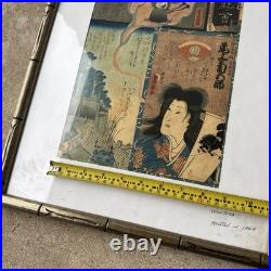 Antique Japanese Woodblock Print by Toyokuni III Yoshitora (1786-1864) Japan VTG