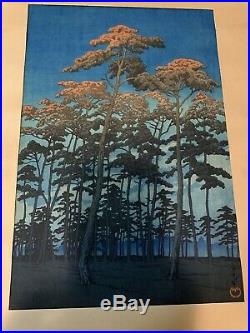 Antique Kawase Hasui Hikawa Park, Omiya Rare 1st Edition woodblock print