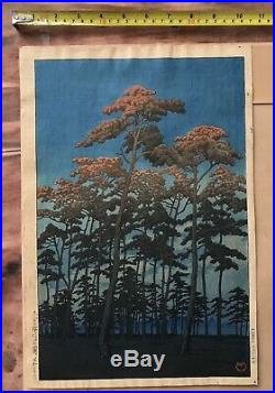 Antique Kawase Hasui Hikawa Park, Omiya Rare 1st Edition woodblock print