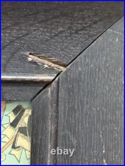 Antique Meiji Japanese Woodblock Print Kabuki Actors with Dice Hats