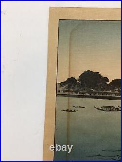 Antique Original Utagawa Hiroshige Japanese Woodblock Print Obama 1920's