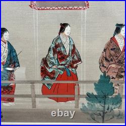 Antique Tsukioka Kogyo Noh Woodblock Print 1920s Shin Hanga Signed Framed Japan
