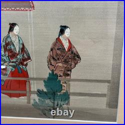 Antique Tsukioka Kogyo Noh Woodblock Print 1920s Shin Hanga Signed Framed Japan