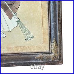 Antique Tsukioka Kogyo Woodblock Print The Old Man From Noh Play Takasago