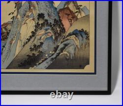 Antique Utagawa Hiroshige Japanese Woodblock Print,'Hakone View of the Lake