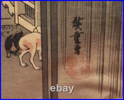 Antique Utagawa Hiroshige Japanese Woodblock Print,'Morning View of Nihonbashi