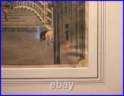 Antique Utagawa Hiroshige Japanese Woodblock Print,'Morning View of Nihonbashi