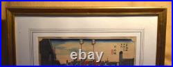 Antique Utagawa Hiroshige Japanese Woodblock Print,'Morning View of Nihonbashi
