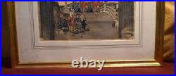 Antique Utagawa Hiroshige Japanese Woodblock Print,'Morning View of Nihonbashi