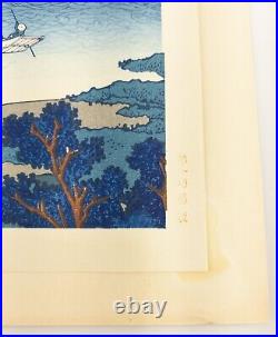 Antique Vintage Japanese Ukiyo-e Woodblock Print River Tama after Hokusai