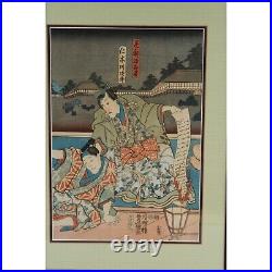 Antique Woodblock Print On Rice Paper Toyokuni Kunisada (1786-1864) Original