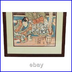 Antique Woodblock Print On Rice Paper Toyokuni Kunisada (1786-1864) Original