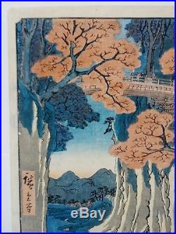 Authentic Original 1853 Antique Japanese Woodblock Print By Hiroshige