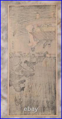 Authentic Woodblock by Shotei Takahashi (Hiroaki) Ryogoku Fireworks circa 1923