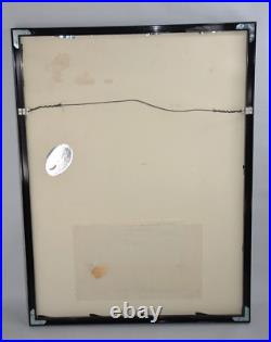 Bamboo Japanese Woodblock Print Eiichi Kotozuka 1960 Framed Silk Mat 25x19