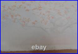 Benji Asada Japanase Pagoda of Ninnaji Temple Cherry Trees Woodblock Print