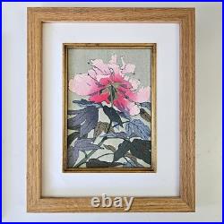Benji Asada Japanese Woodblock Print Poppy Signed Framed Art