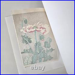 Benji Asada Japanese Woodblock Print Poppy Signed Framed Art