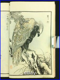 Birds & Flowers by Bairei, Japanese Woodblock Print Book Haykuchogafu Meiji 179