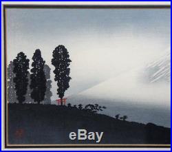 C1936, Takahashi Shotei, Original Japanese Woodblock Print, Mt. Fuji In The Mist