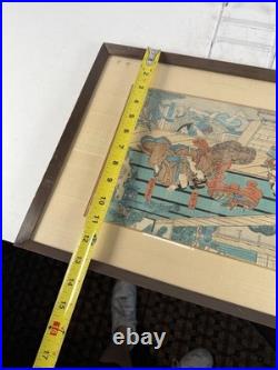 C. 1868 Japanese Utagawa Yoshiiku 1833-1904 7th Act Of Kabuki Woodblock Print