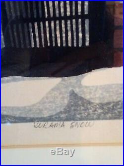 Clifton Karhu Woodblock Artist Proof Print KURAMA SNOW A/P #9 Signed Framed 1988