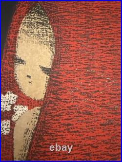 Dream by Kaoru Kawano Wood Block Print on Rice Paper Stamped & Signed From Japan