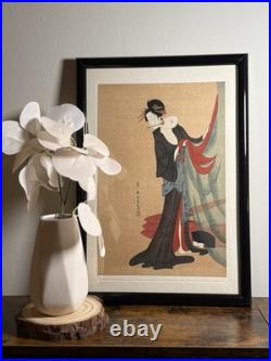 Early 1900s Vintage Japanese Woodblock Print by Eiko Roshunsai