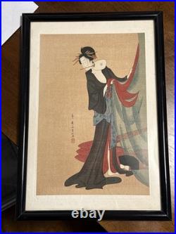 Early 1900s Vintage Japanese Woodblock Print by Eiko Roshunsai