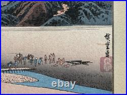 Early 20th Century Utagawa Hiroshige Japanese Woodblock Art Prints River Scenes