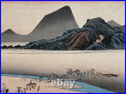Early 20th Century Utagawa Hiroshige Japanese Woodblock Art Prints River Scenes