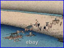 Early 20th Century Utagawa Hiroshige Japanese Woodblock Art Prints River Scenes