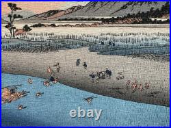 Early 20th Century Utagawa Hiroshige Japanese Woodblock Art Prints River Scenes