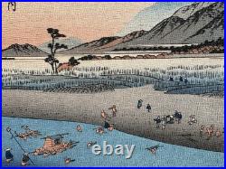 Early 20th Century Utagawa Hiroshige Japanese Woodblock Art Prints River Scenes