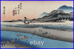 Early 20th Century Utagawa Hiroshige Japanese Woodblock Art Prints River Scenes