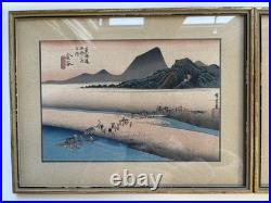 Early 20th Century Utagawa Hiroshige Japanese Woodblock Art Prints River Scenes